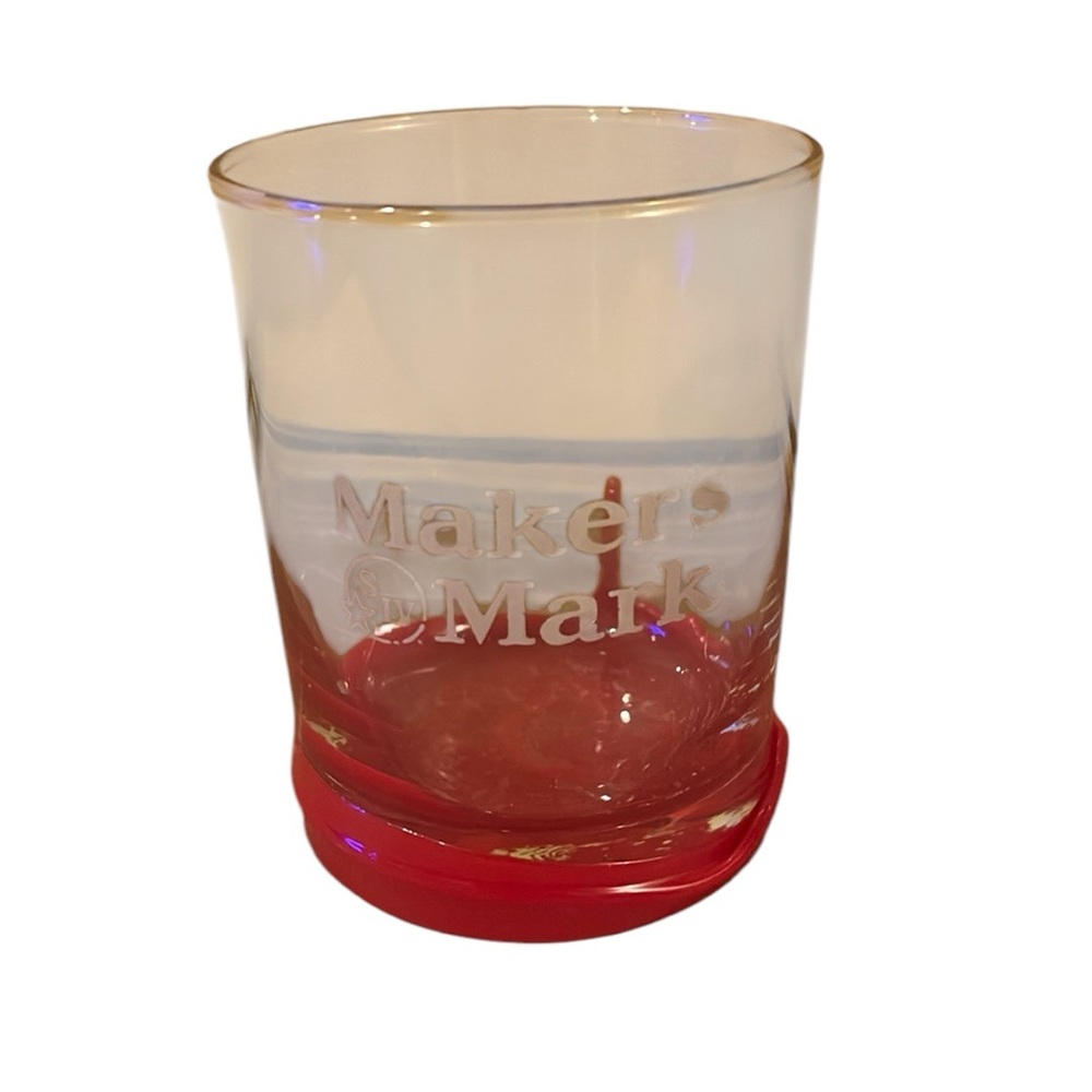 Maker's Mark Red and Clear Glass